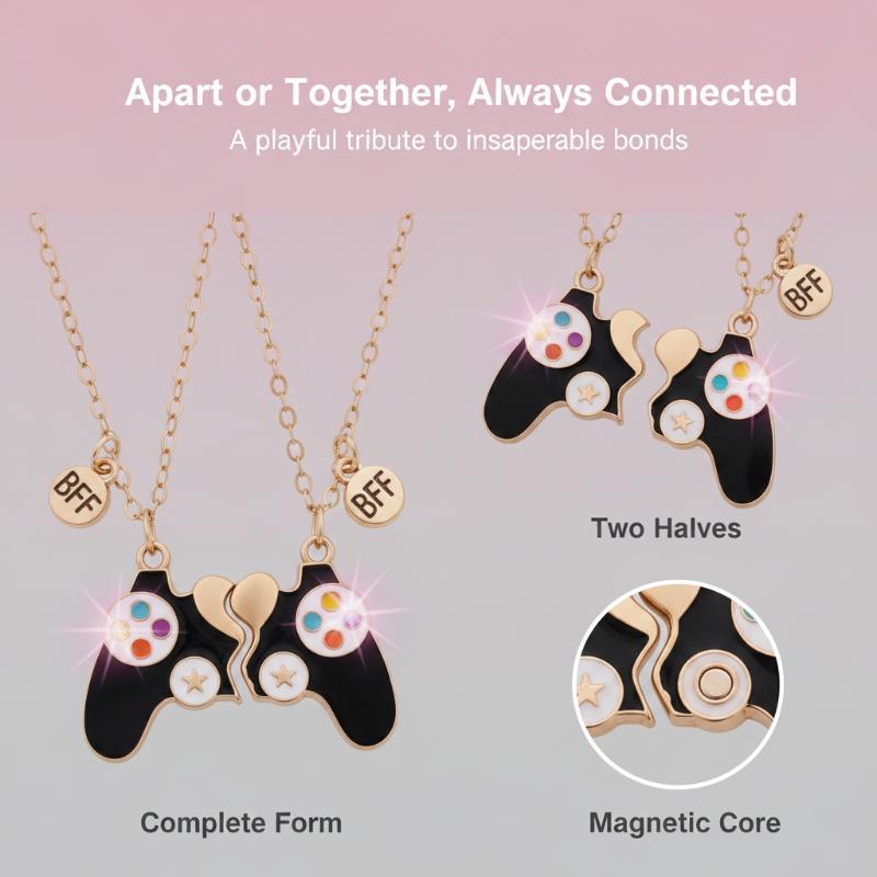 Magnetic Couple Matching Necklaces - 2 Adet Manyetik Oyun Kolu Şeklinde