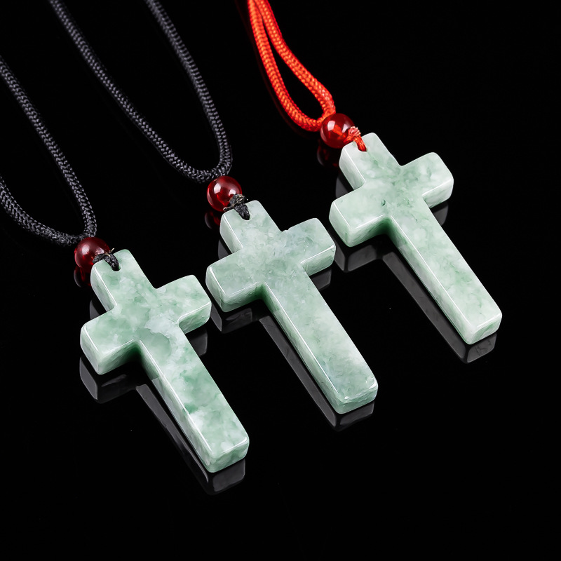 Necklaces - Myanmar Jadeite Çapraz Kolye Kolye Birmanya