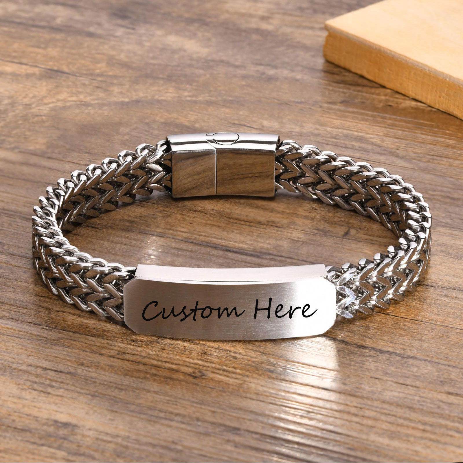 Cuban Link Chain 12Mm - Erkekler için ücretsiz özelleştirmek kimlik bilezikler,
