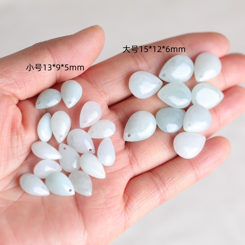 Earrings - 5 adet doğal yeşim zümrüt su