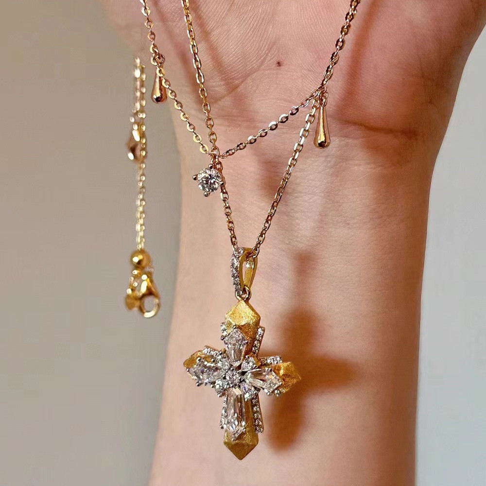 Cross Pendant Necklace Gold - Vintage Vatikan Haç Kolye Kolye Kadınlar