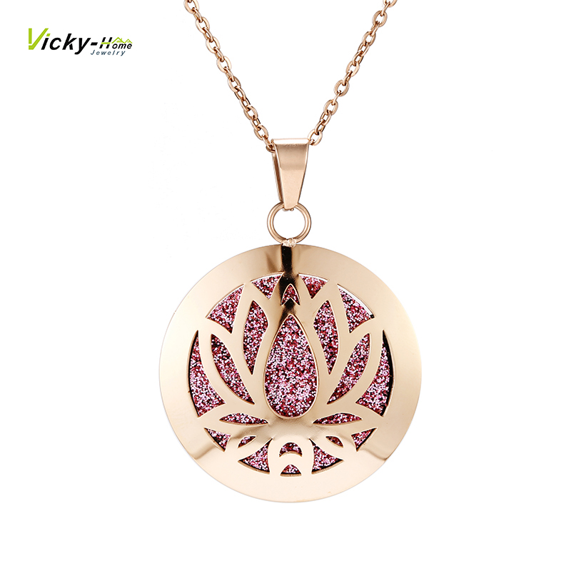 Heart Locket Necklace Photo - Lotus kolye aromaterapi uçucu yağ difüzör