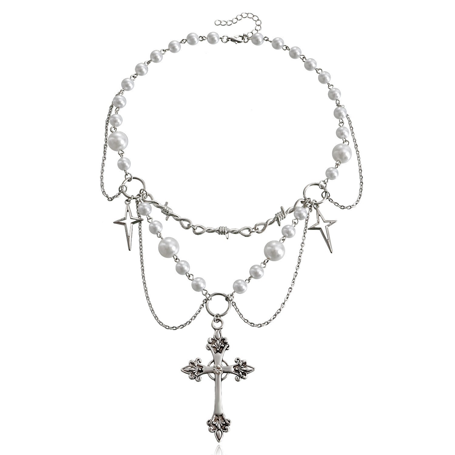 Pearl Choker Necklace Vintage - Kadınlar için kelebek kalp inciler kolye