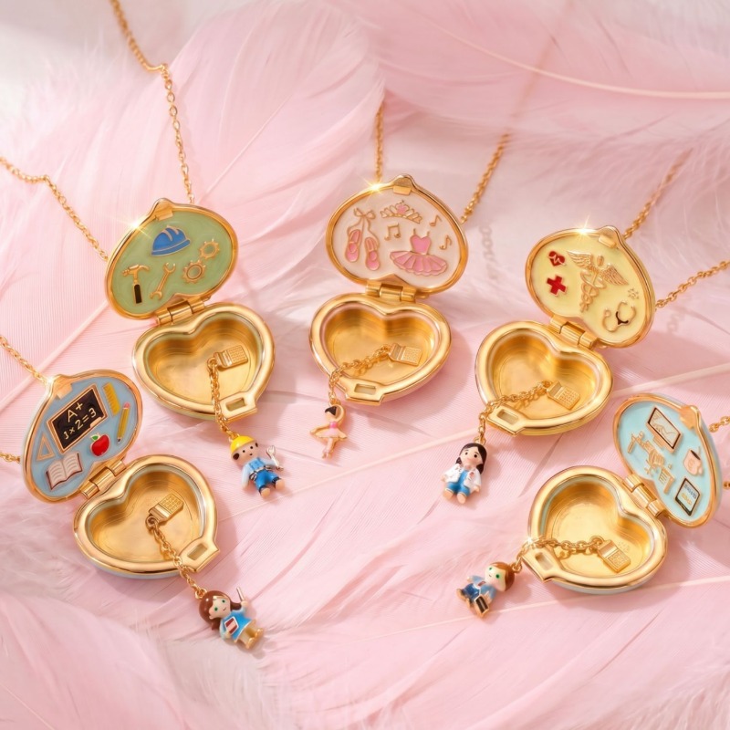 Heart Locket Necklace Photo - Vintage Kalp Şeklinde Fotoğraf Madalyonlu Kolye