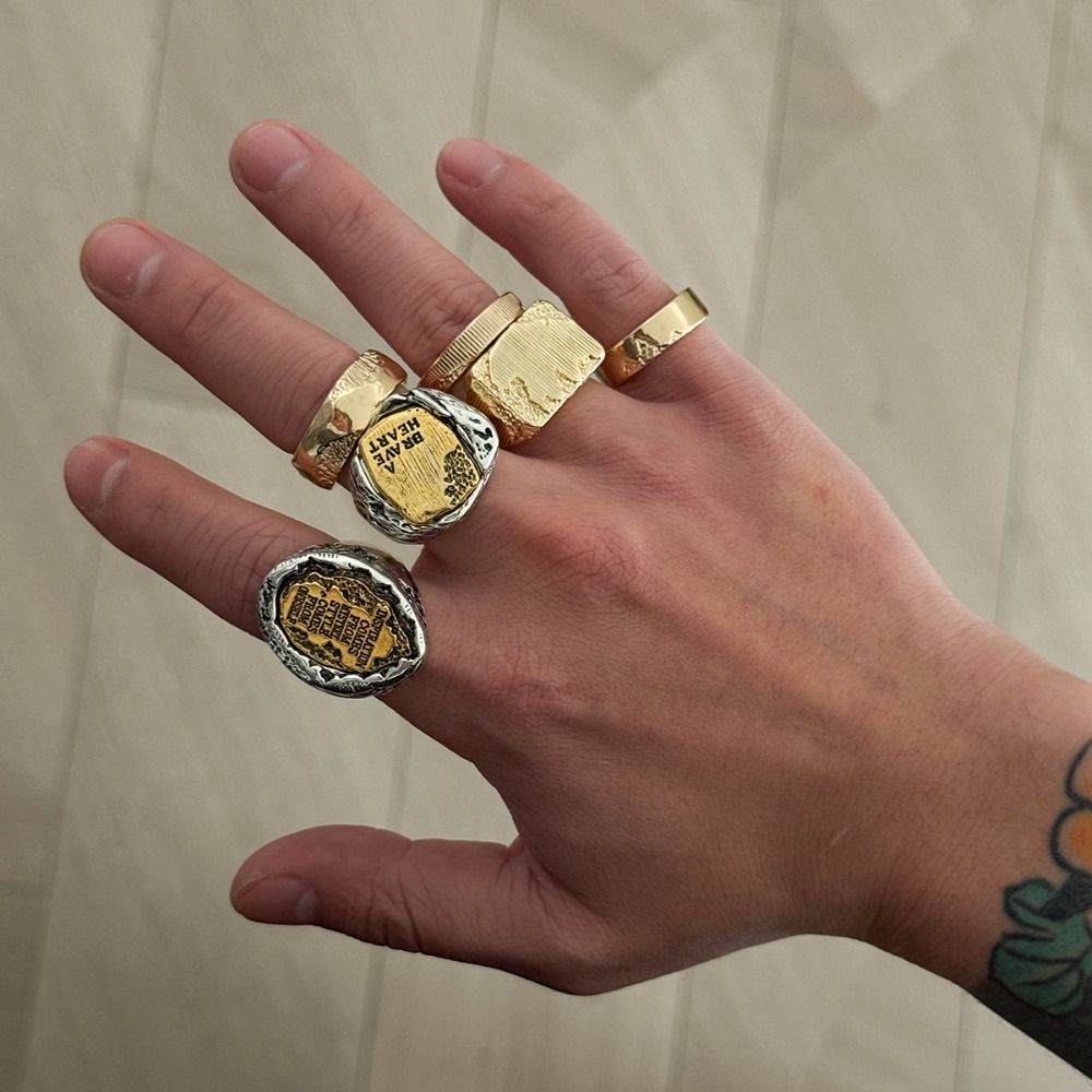 Vintage Punk Knuckle Rings Set - Parmak Yüzükleri Seti, 6 Adet/Set, Geometrik