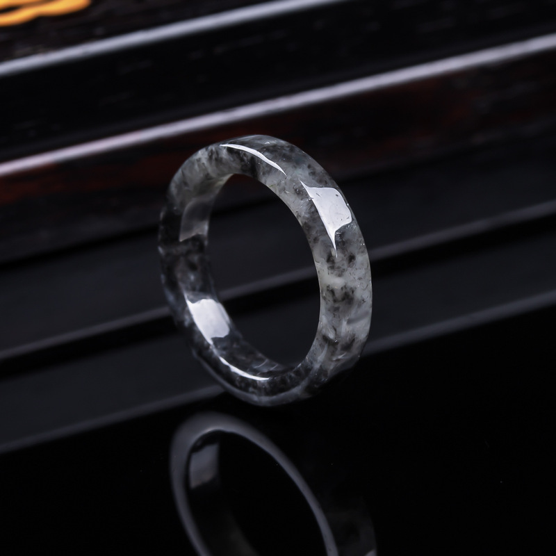 Rings - Doğal A sınıfı Burma siyah yeşim