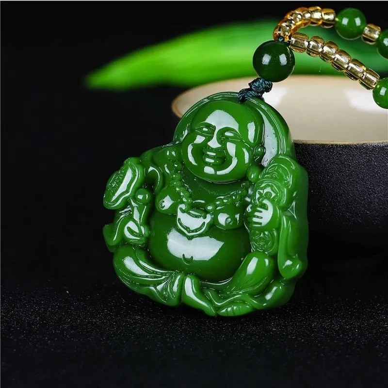 Çin yeşil yeşim Maitreya buda  - Necklaces incelemesi ve fiyatı