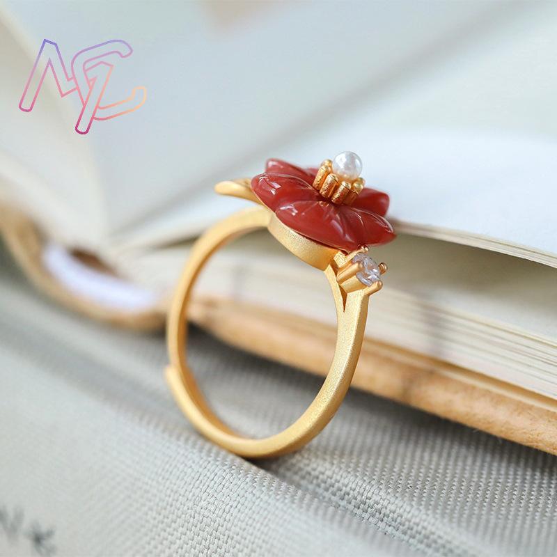 Kırmızı Doğal Yeşim Çiçek Yüzü - Rings incelemesi ve fiyatı