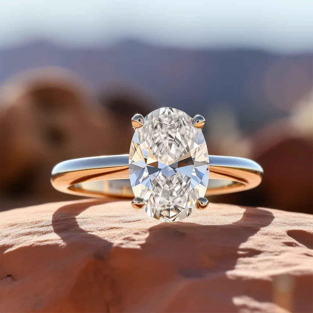 1/2/3 Karat Oval Kesim Mozanit - Moissanite Engagement Ring 1 Carat incelemesi ve fiyatı