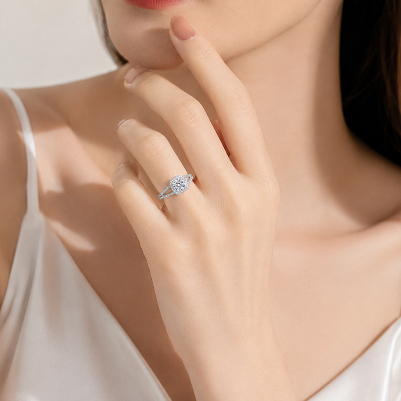 Çok satan, %100 S925 gümüşten  - Moissanite Engagement Ring 1 Carat incelemesi ve fiyatı