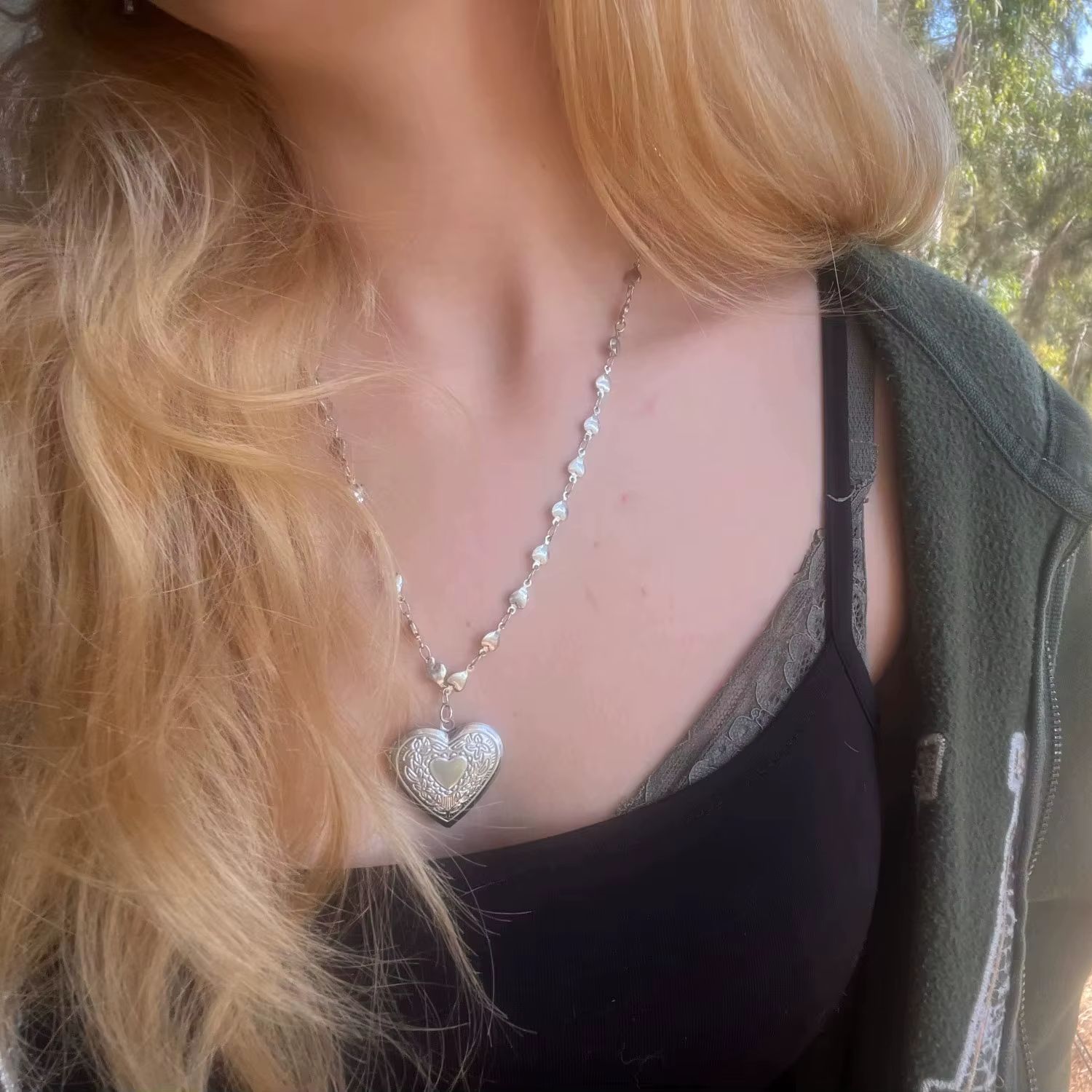 Romantik Kalp Madalyon Kolye A - Heart Locket Necklace Photo incelemesi ve fiyatı