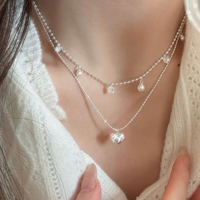 Çift Katmanlı Gümüş Boncuklu G - Layered Pendant Necklace Aesthetic incelemesi ve fiyatı