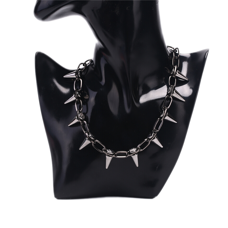 Yeni perçinler Chokers Punk Pu - Goth Punk Spike Choker incelemesi ve fiyatı