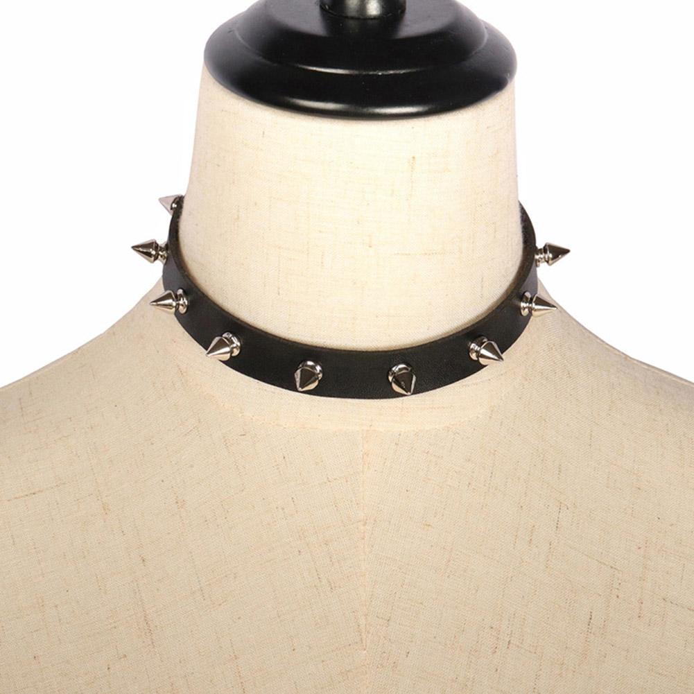 Kadın Erkek İçin Siyah PU Deri - Goth Punk Spike Choker incelemesi ve fiyatı