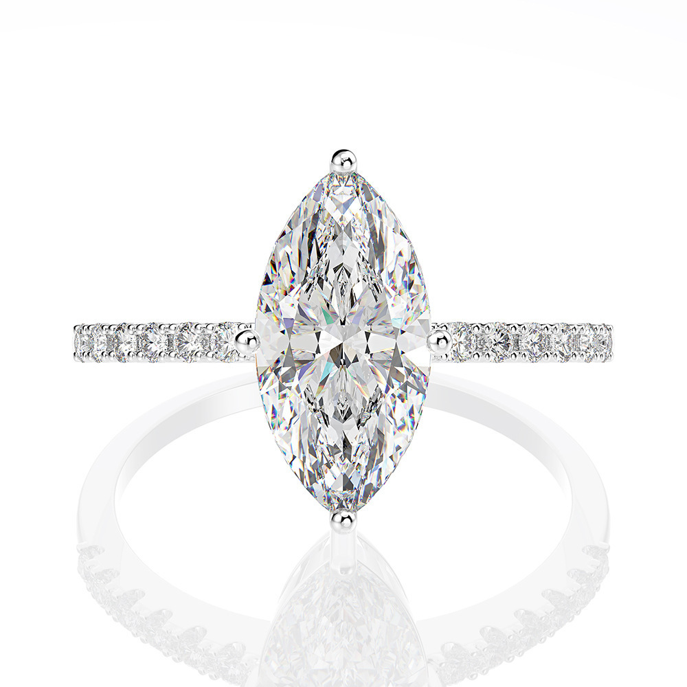 Lüks Gerçek 1 Karat D Renk Mar - Moissanite Engagement Ring 1 Carat incelemesi ve fiyatı